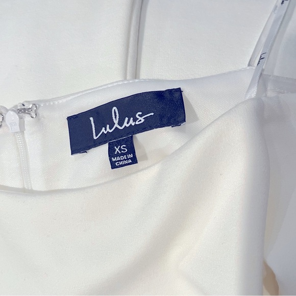 WHITE MIDI OFF THE SHOULDER DRESS WITH CHIFFON FLUTTER SLEEVES - Picture 8 of 9